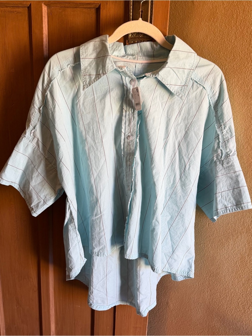 We the free soft cotton light blue blouse Small